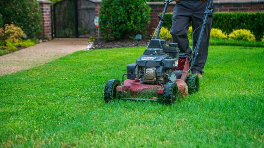 mowing your lawn